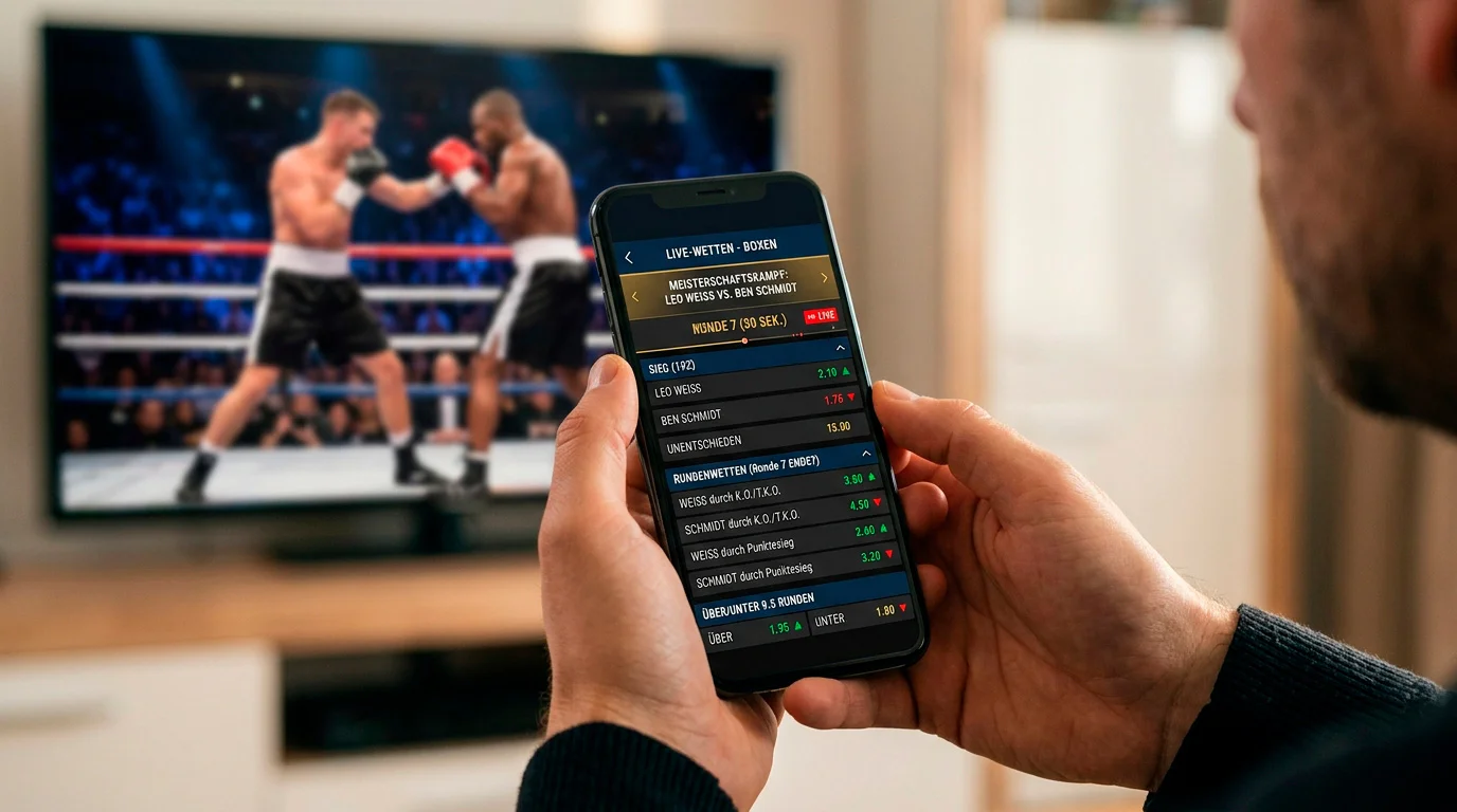 Live-Boxwetten auf dem Smartphone: Echtzeit-Quoten und In-Play-Märkte für Titelkämpfe in der Sportwetten-App