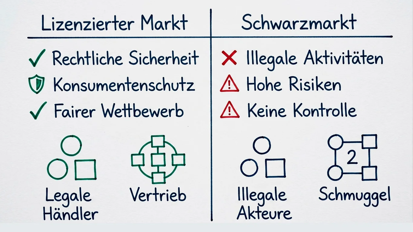 Schwarzmarkt Sportwetten Deutschland Risiken unlizenzierter Boxen Wettanbieter und GGL-Kanalisierungsquote