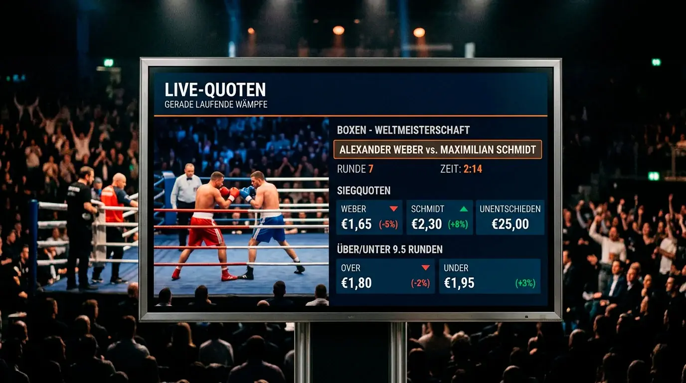 Quotenbewegung bei Live-Boxwetten auf DAZN-Uebertragungen und Marktverhalten in Echtzeit