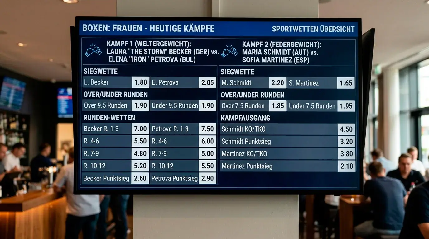 Verfuegbare Wettmaerkte beim Frauen-Boxen - Siegwette Over-Under und Spezialmaerkte im Ueberblick