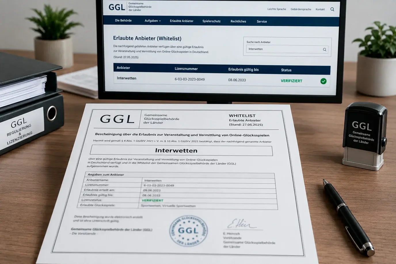 Interwetten GGL-Lizenz Spielerschutz und Whitelist-Status in Deutschland