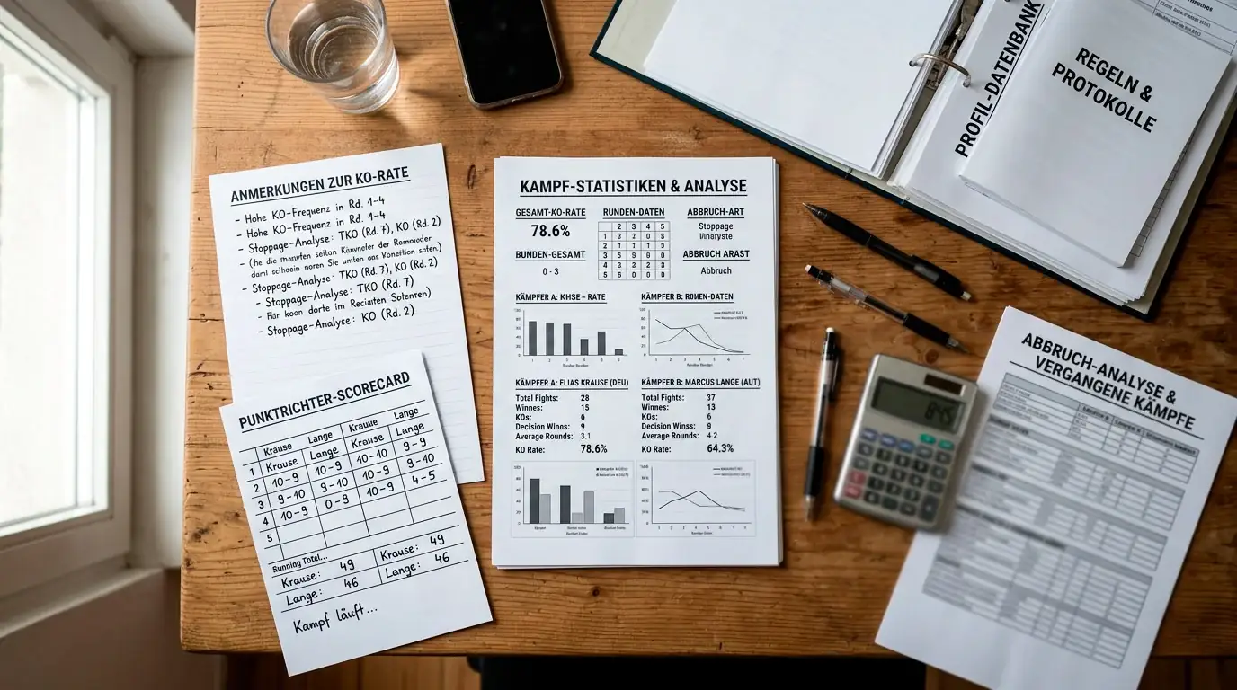 Kampfstatistiken beim Boxen lesen: Stoppage-Rate, Knockdown-Rate und Scorecard-Analyse für Wetter