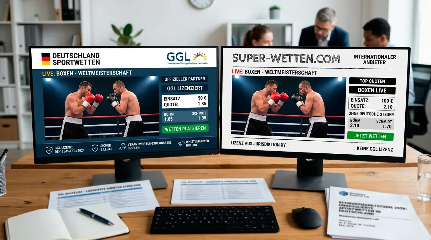 Schwarzmarkt Sportwetten Boxen: Vergleich lizenzierter und unlizenzierter Buchmacher in Deutschland mit GGL-Regulierung