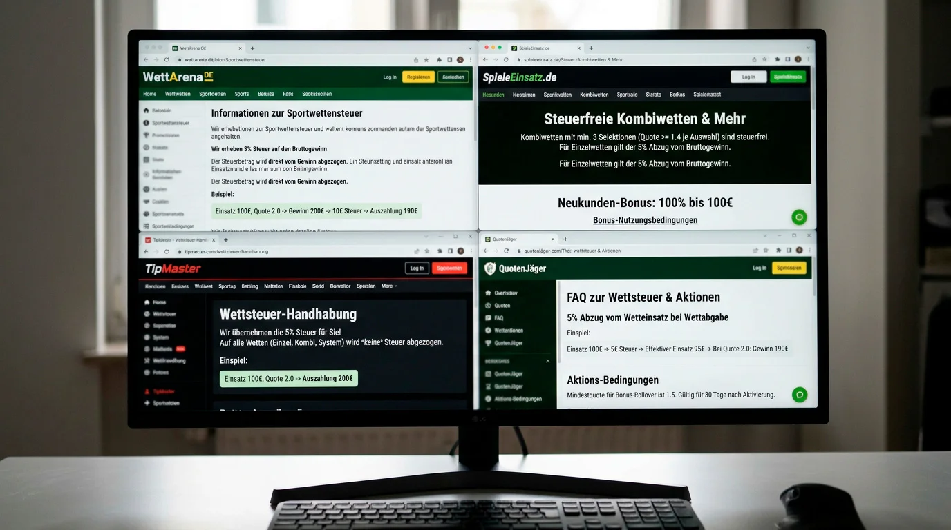 Vergleich der Anbieter die Sportwettensteuer uebernehmen und Auswirkung auf Boxwetten-Quoten