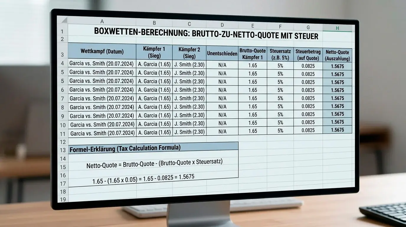 Planung mit Nettoquoten nach Sportwettensteuer beim Boxwetten - realistische Kalkulation fuer Wetter