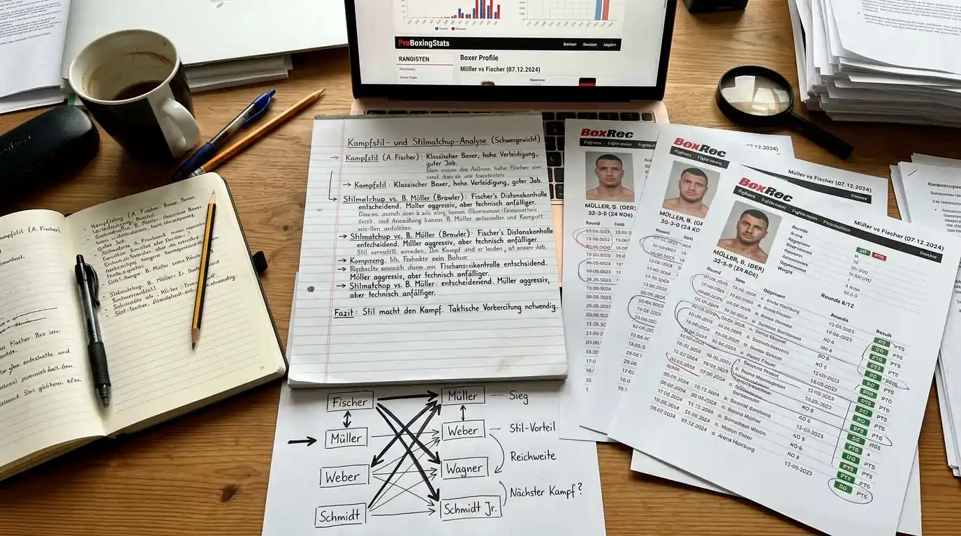 Systematische Undercard-Recherche: Boxer-Profile, Kampfstatistiken und Stilmatchup-Analyse vor einer Wettentscheidung
